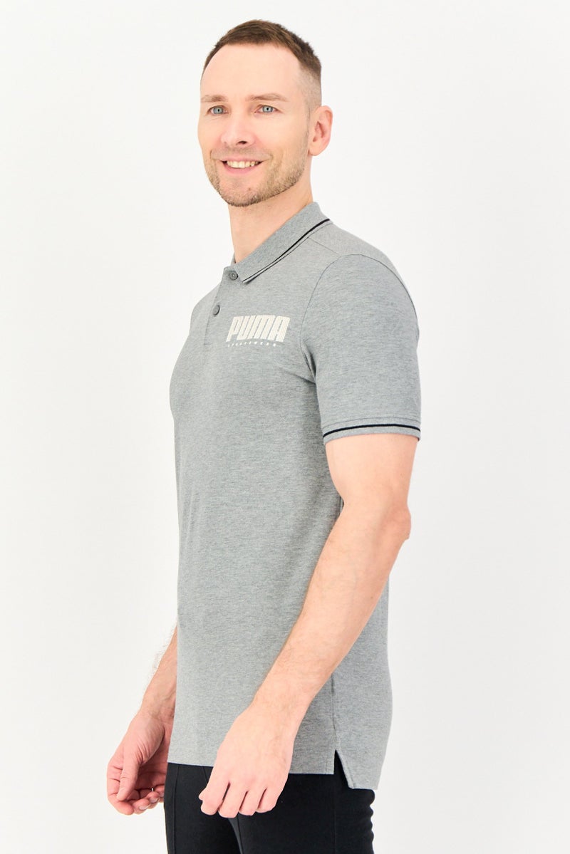 PUMA Men Sportswear Fit Short Sleeve Outdoor Polo Shirt, Heather Grey - Image 4